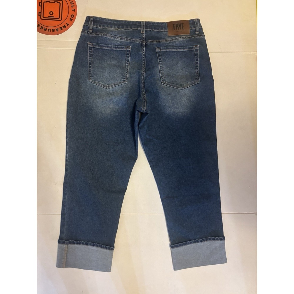 Frye Women's High-Rise Amari Wash Jeans, Blue, Size 10/30. Cuffed Jeans Stretch - Picture 5 of 10